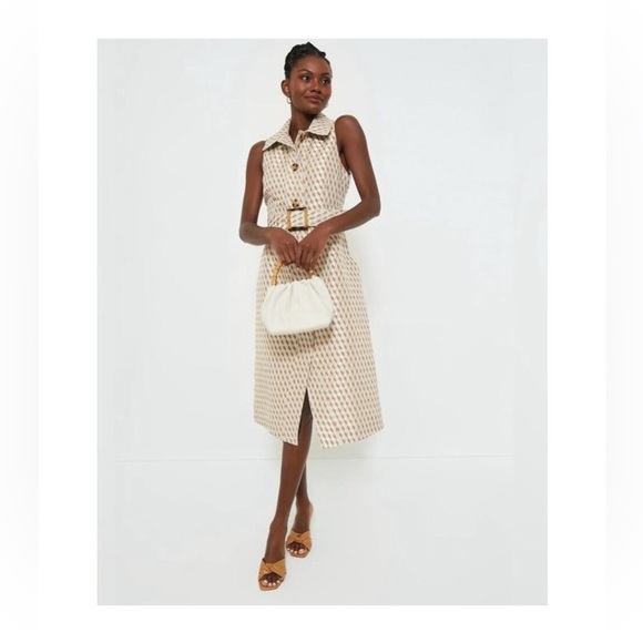 Tuckernuck Ocean Spray Cheyenne Dress Size XXL NWT Geo Print Belted Midi - Picture 4 of 16